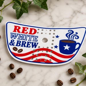 Keurig Red, White & Brew Coffee Drip Tray Insert / Decorative Overlay