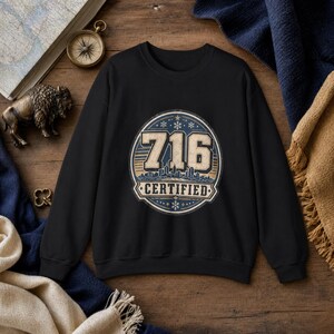 716 Certified Crewneck Sweatshirt: Buffalo New York Local Pride