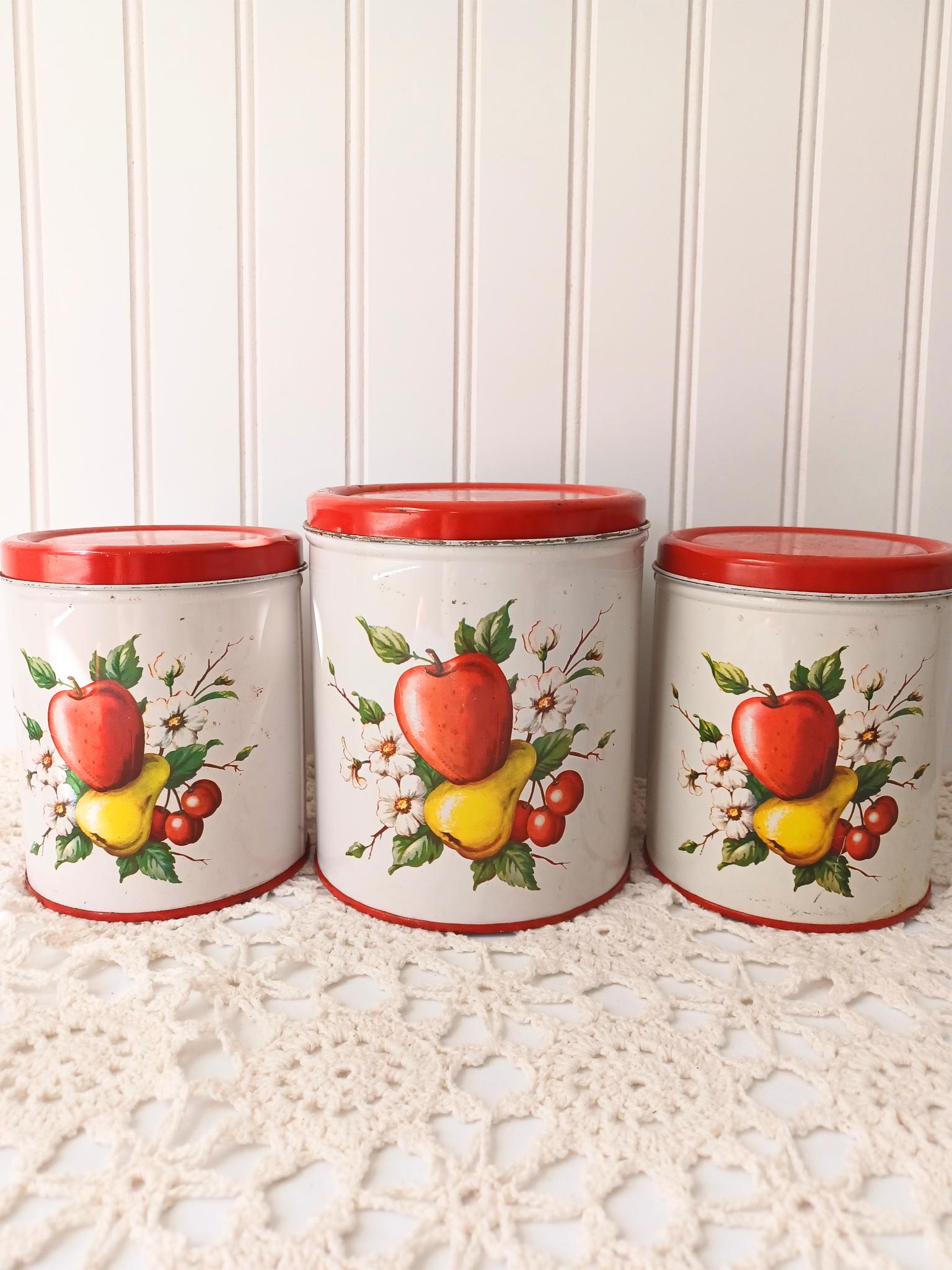 Retro Apple Canister - Etsy