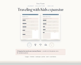 Traveling with Kids Planner Add-On | Goodnotes Family Travel Packing List + Kid Pages | Family Vacation Stickers | Journey Planner Expansion