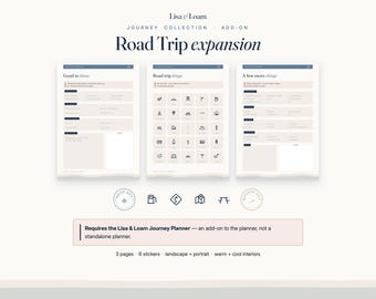 Road Trip Planner Add-On | Goodnotes Road Trip Packing List + Car Checklist + Road Trip Bingo | Expansion for our Journey Travel Planner