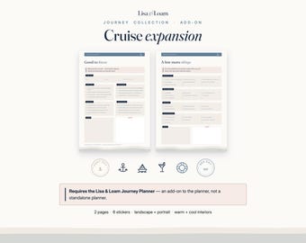 Cruise Planner Add-On | Goodnotes Cruise Packing List + Tips Pages | Port Day Sea Day Stickers | Expansion for our Journey Planner