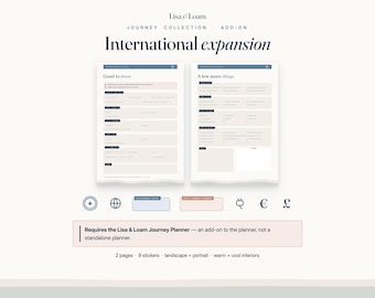 International Travel Planner Add-On | Goodnotes Travel Documents + Packing Pages | 9 Stickers | Expansion for our Journey Planner