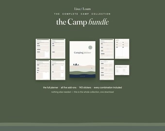 Camping Planner Bundle | Goodnotes iPad Camp Planner + All 5 Expansions | Meal Plan, Gear List, Trail Log, Tow Checklist | 143 Stickers