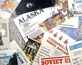 National Geographic Inserts | 15 Count | 1960s-2000s | Junk Journal, Collage, Mixed Media