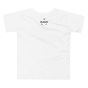 Kids Graphic Tee – BE HERE NOW Magu Shirt | Third-Eye Monster Character | Mindful Conscious Kids Clothing for the Family | Toddler & Youth