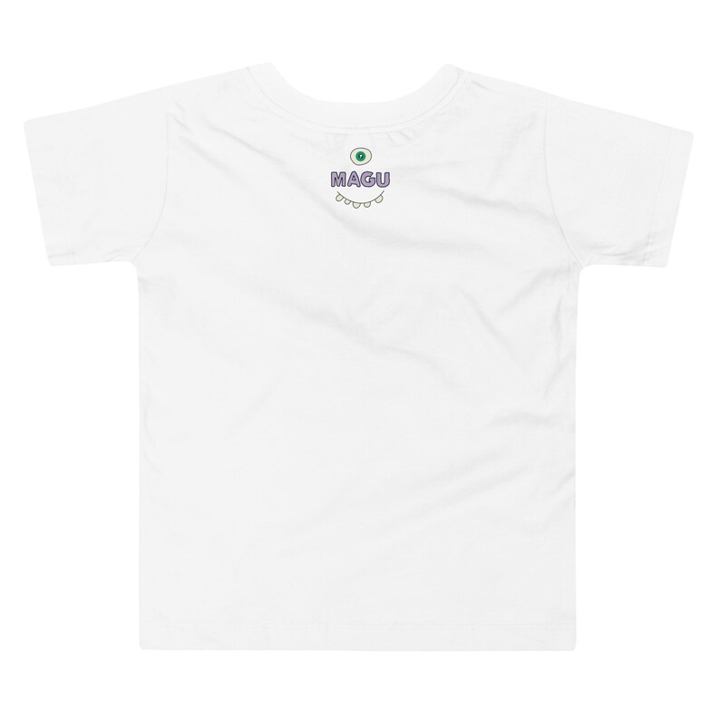 Kids Graphic Tee – BE HERE NOW Magu Shirt | Third-Eye Monster Character | Mindful Conscious Kids Clothing for the Family | Toddler & Youth