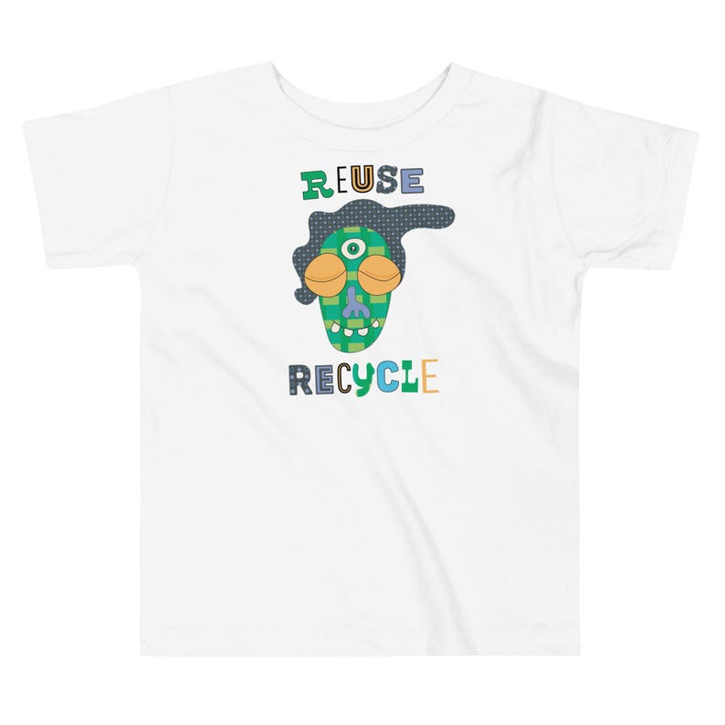 Kids Graphic Tee – REUSE RECYCLE Magu Shirt | Third-Eye Monster Character | Eco Conscious Kids Clothing for the Family | Earth Day Gift