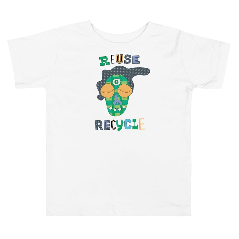 Kids Graphic Tee – REUSE RECYCLE Magu Shirt | Third-Eye Monster Character | Eco Conscious Kids Clothing for the Family | Earth Day Gift