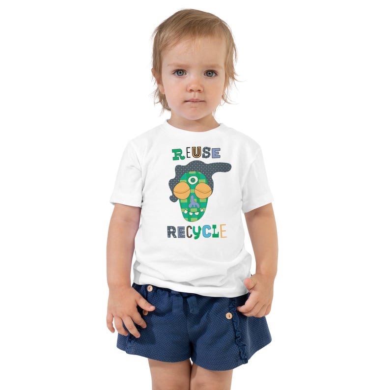 Kids Graphic Tee – REUSE RECYCLE Magu Shirt | Third-Eye Monster Character | Eco Conscious Kids Clothing for the Family | Earth Day Gift