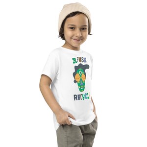 Kids Graphic Tee – REUSE RECYCLE Magu Shirt | Third-Eye Monster Character | Eco Conscious Kids Clothing for the Family | Earth Day Gift