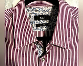 Hugo Boss stripe shirt with print placket