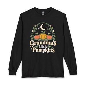 Grandma's Little Pumpkins Long Sleeve Shirt, Vintage Arch, Vines and Sprouts