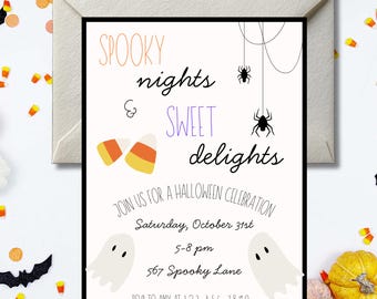 Kids Halloween Invitation | Spooky Party Invite | Editable Canva Template | Digital Download