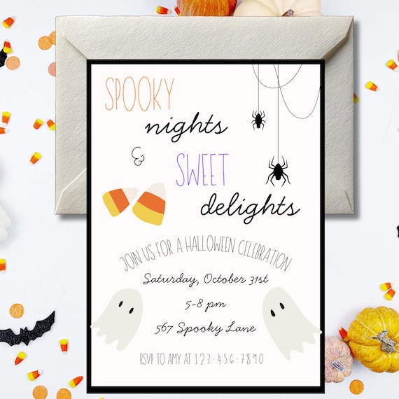 Kids Halloween Invitation | Spooky Party Invite | Editable Canva Template | Digital Download