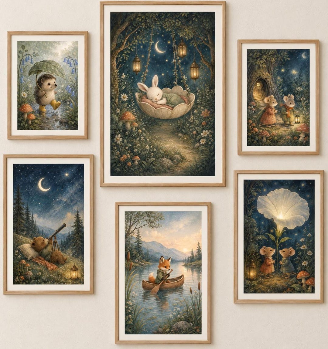 Woodland Nursery Wall Art, Storybook Animal Prints, Kids Room Decor ...