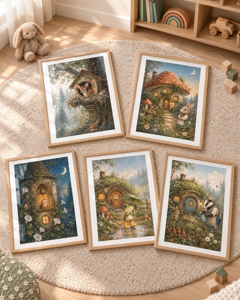 Woodland Nursery Wall Art, Storybook Animal Prints, Kids Room Decor ...
