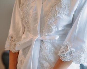 Wedding Robes For Brides Made From Mom's Wedding Dress