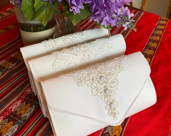 Bride Lace envelope clutch, Made from your wedding dress, Keepsake for daughter, heirloom Gift for her, in memory of mom