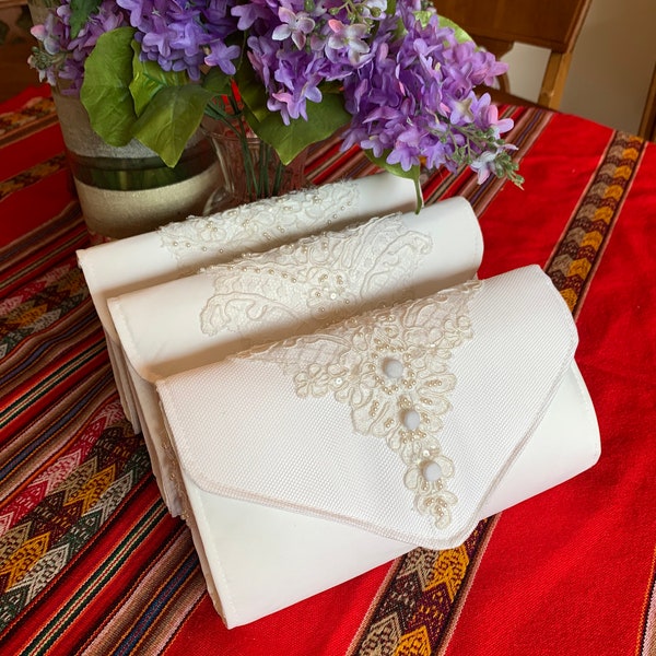 Bride Lace envelope clutch, Made from your wedding dress, Keepsake for daughter, heirloom Gift for her, in memory of mom