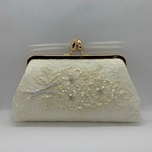 Bridal Purse made from wedding dress, repurposed lace clutch, keepsake Gift for her, reuse wedding gown, bridal shower gift