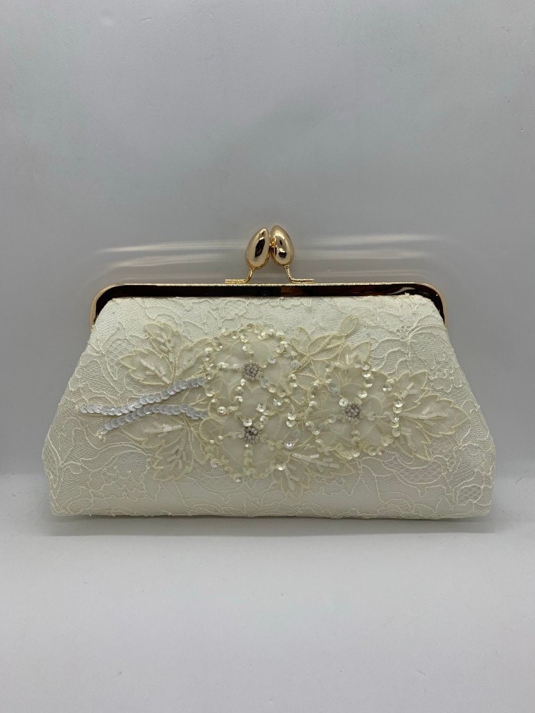 Bridal Purse Made From Wedding Dress Repurposed Lace Clutch 