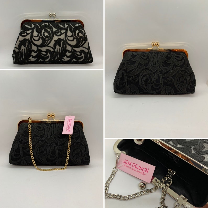 Black Lace Clutch Purse Formal Evening Handbag Classic Bag Etsy UK