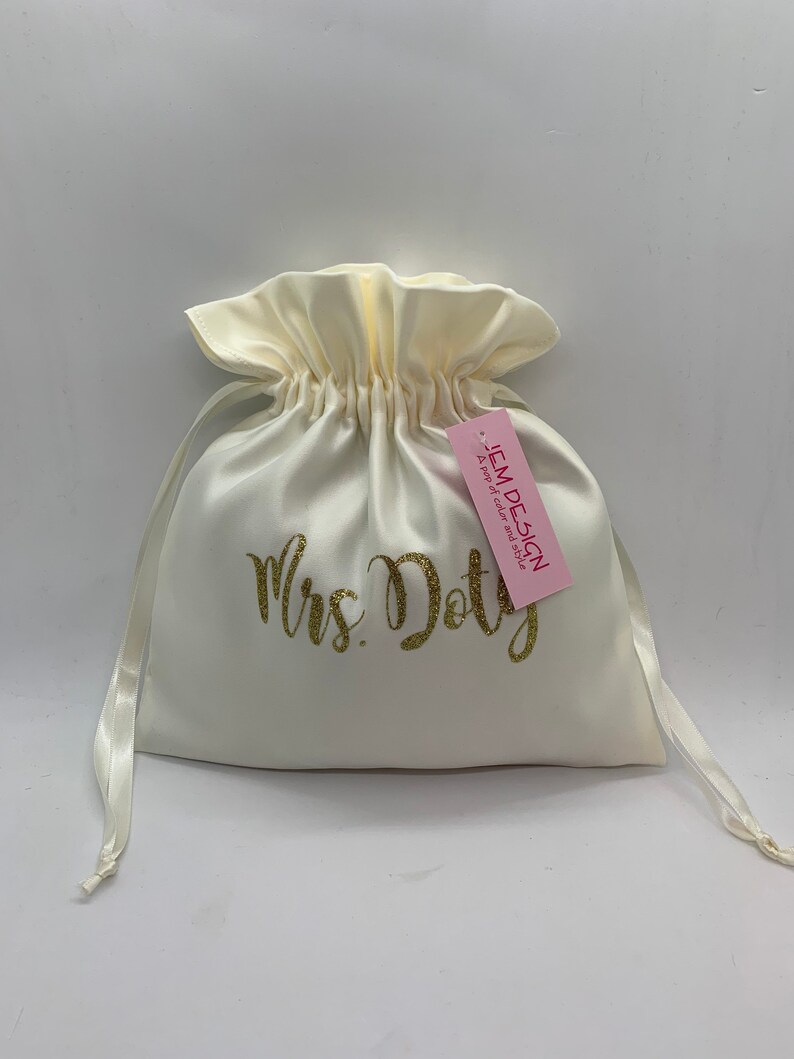 Personalized wedding dollar dance bag satin money bag for Etsy