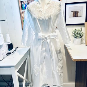 Custom Bridal Kimono Robe: Repurposed Wedding Dress Heirloom