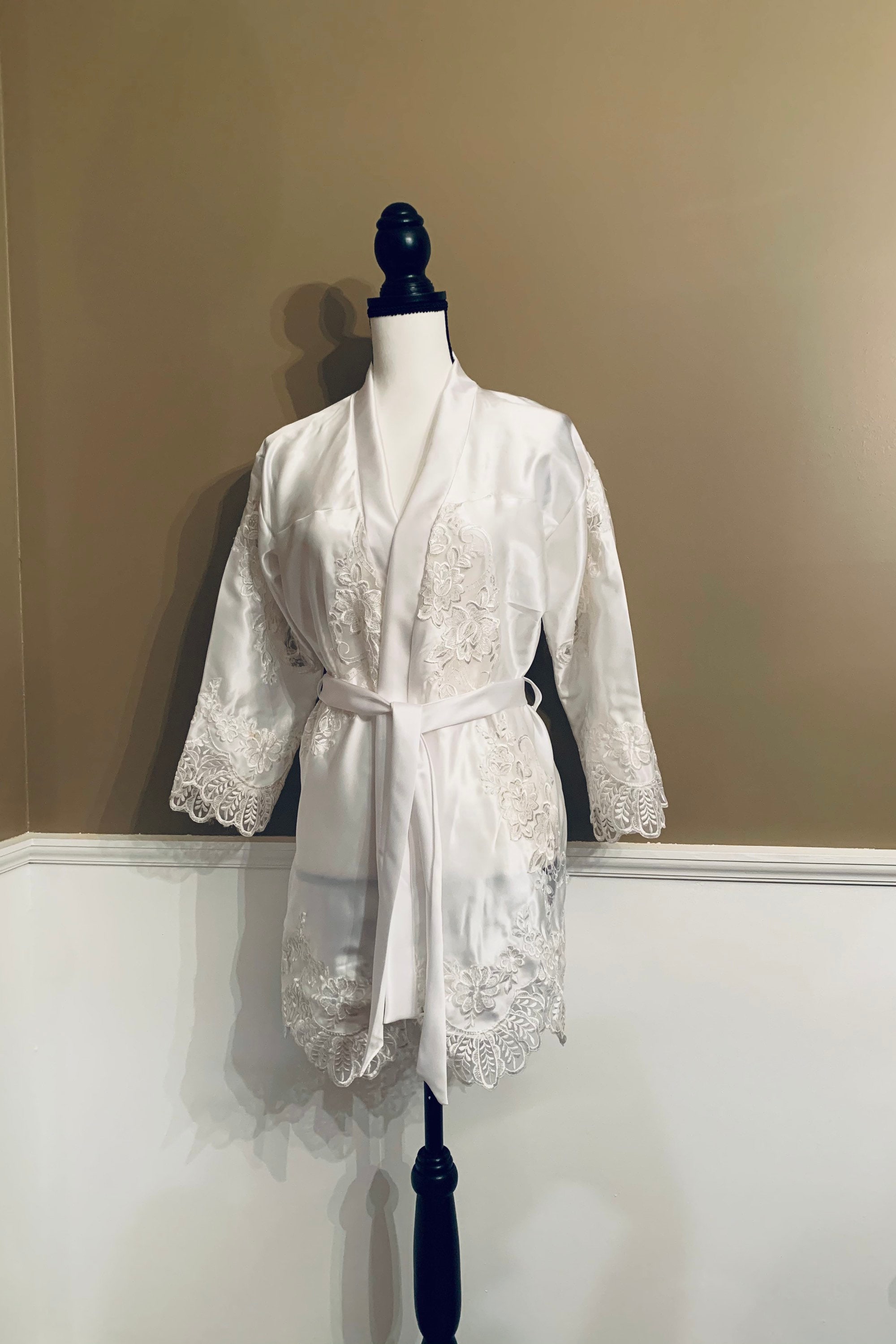 Satin robe bride repurposed from wedding dress custom made Etsy
