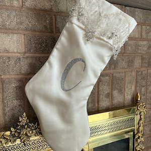 Custom Wedding Dress Christmas Stocking: Heirloom Keepsake  holiday Decor