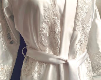Custom Bridal Satin Robe: Repurposed Wedding Dress Keepsake
