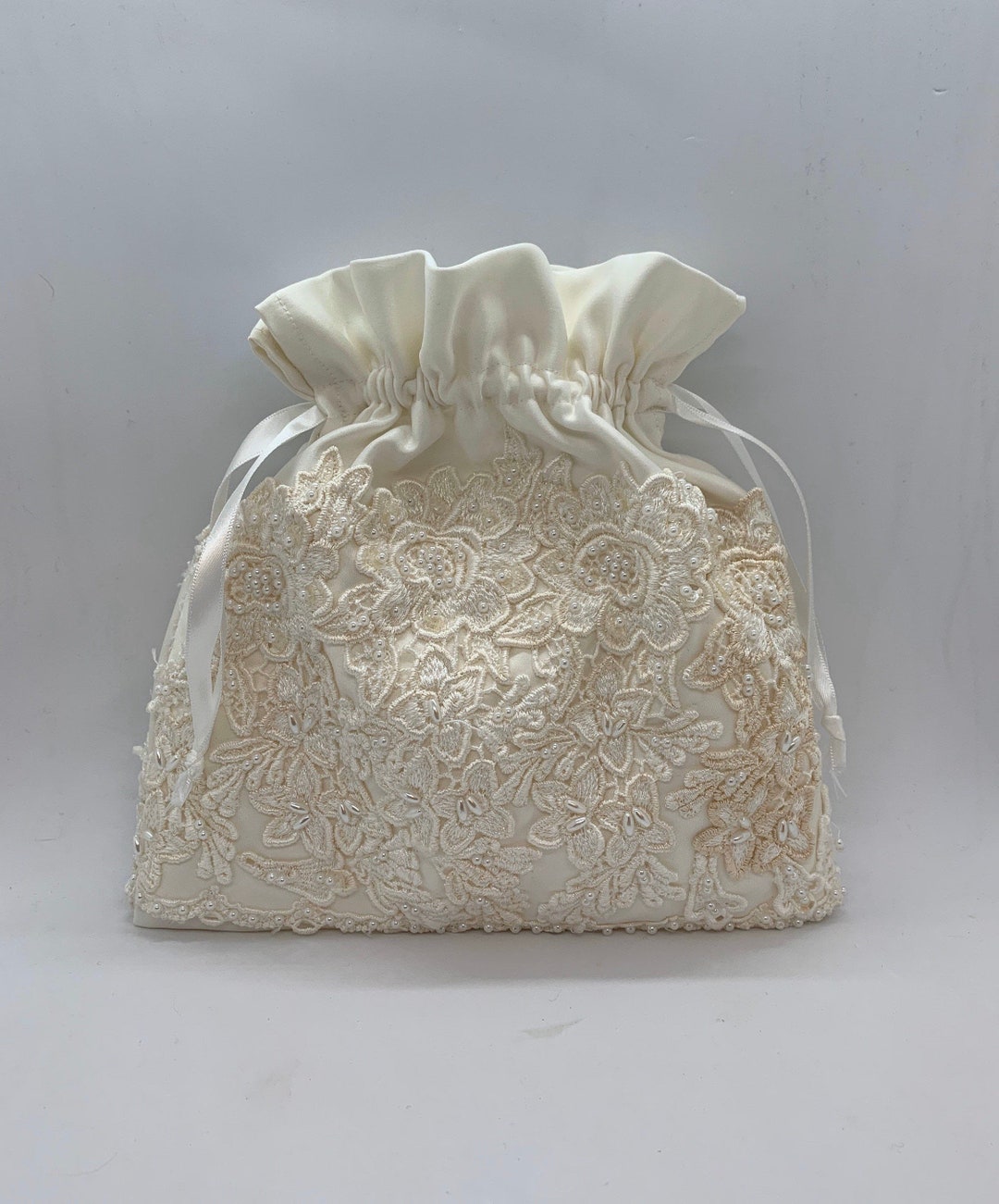 Custom Wedding Dress Drawstring Bag: Heirloom Keepsake Pouch