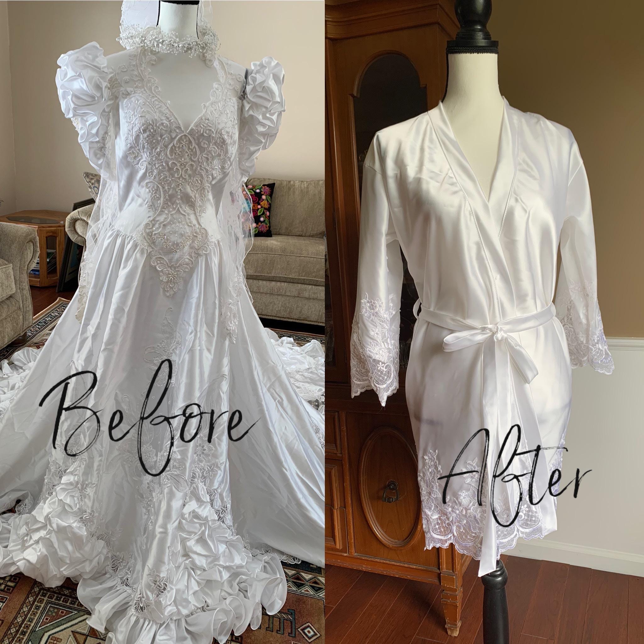 Bridal Wedding Robe: Repurposed Keepsake made from moms gown