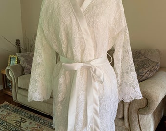 Custom Bridal Satin Kimono Robe: Repurposed Wedding Dress Keepsake