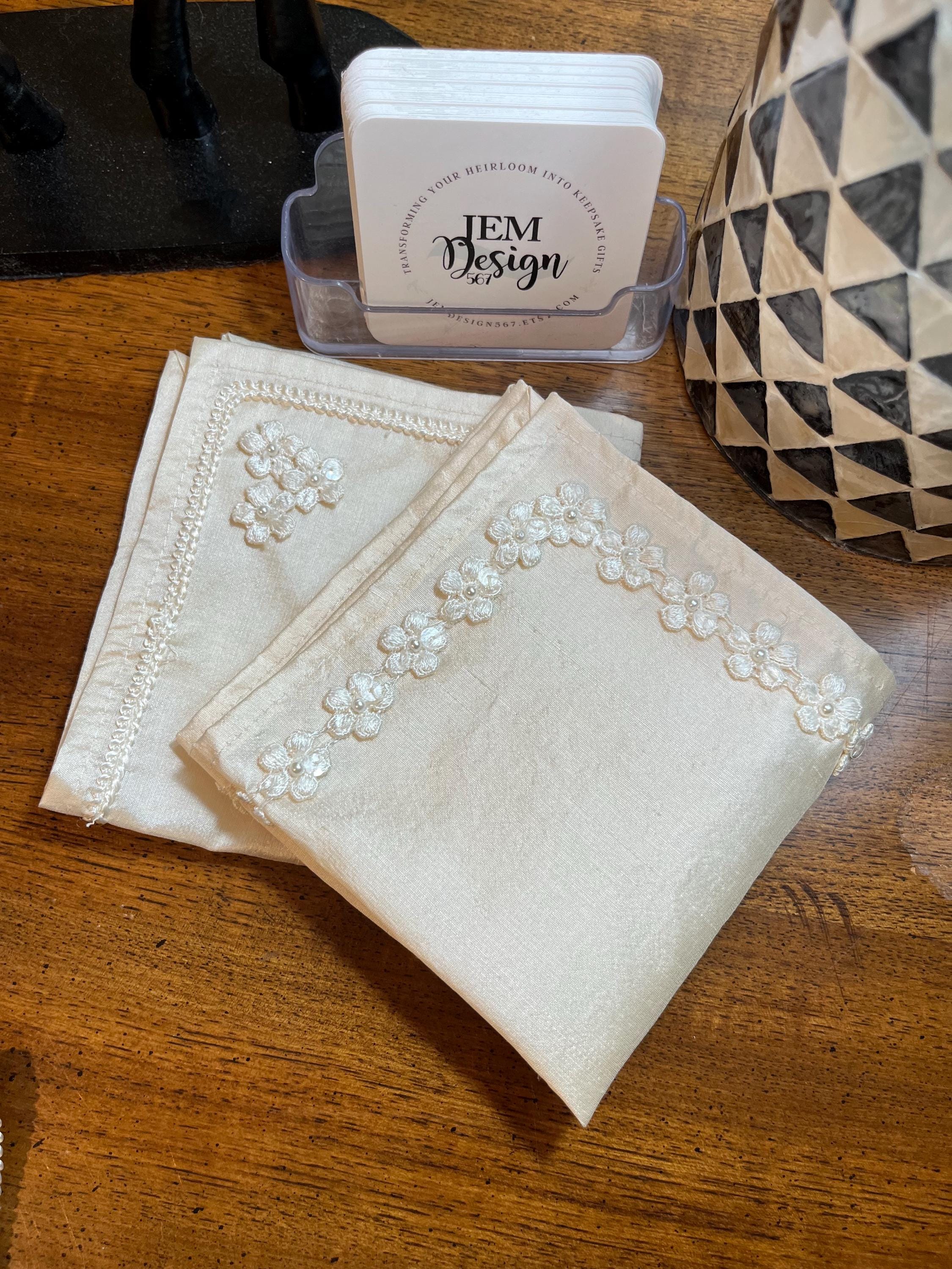 Custom Wedding Dress Handkerchief: Heirloom Keepsake Hanky