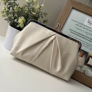 Bridal Purse made from wedding dress, repurposed satin clutch, keepsake Gift for her, reuse wedding gown, bridal shower gift