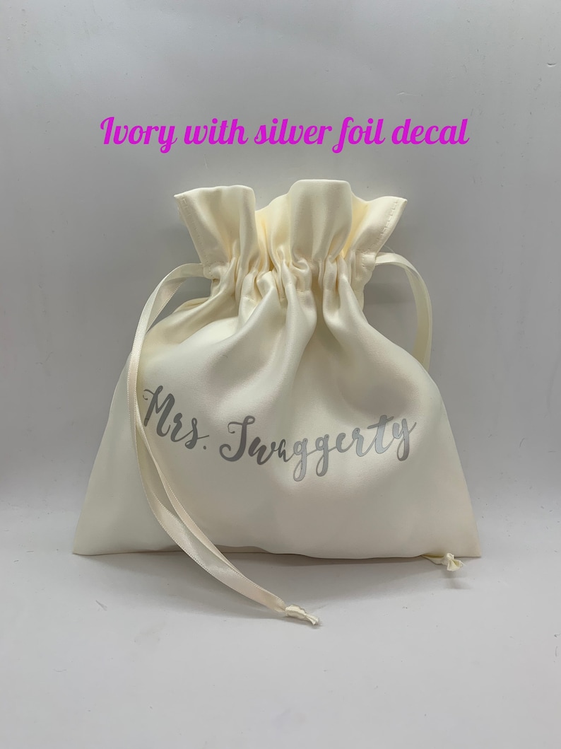 Personalized wedding dollar dance bag satin money bag for Etsy