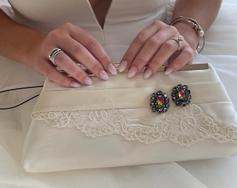 wedding purse clutch, made from your wedding dress, custom made, something old, gift for daughter, heirloom bag bride