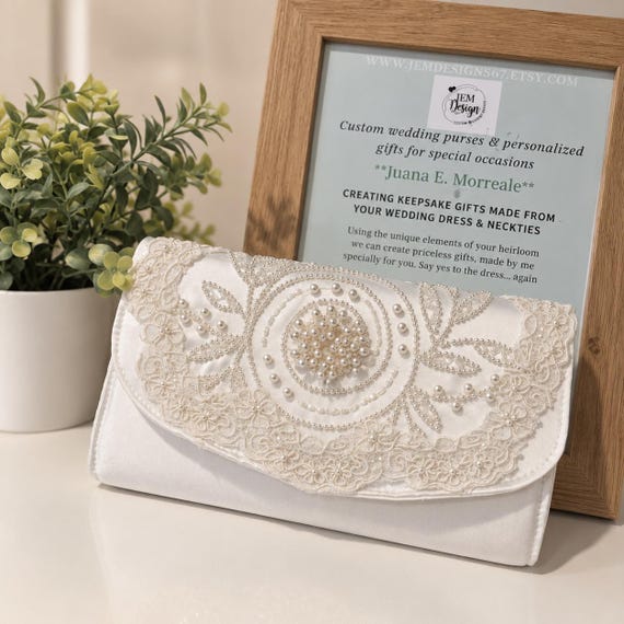 clutch for formal dress Custom made handbag purse from Wedding Dress: Bridal envelope boho black wedding dress