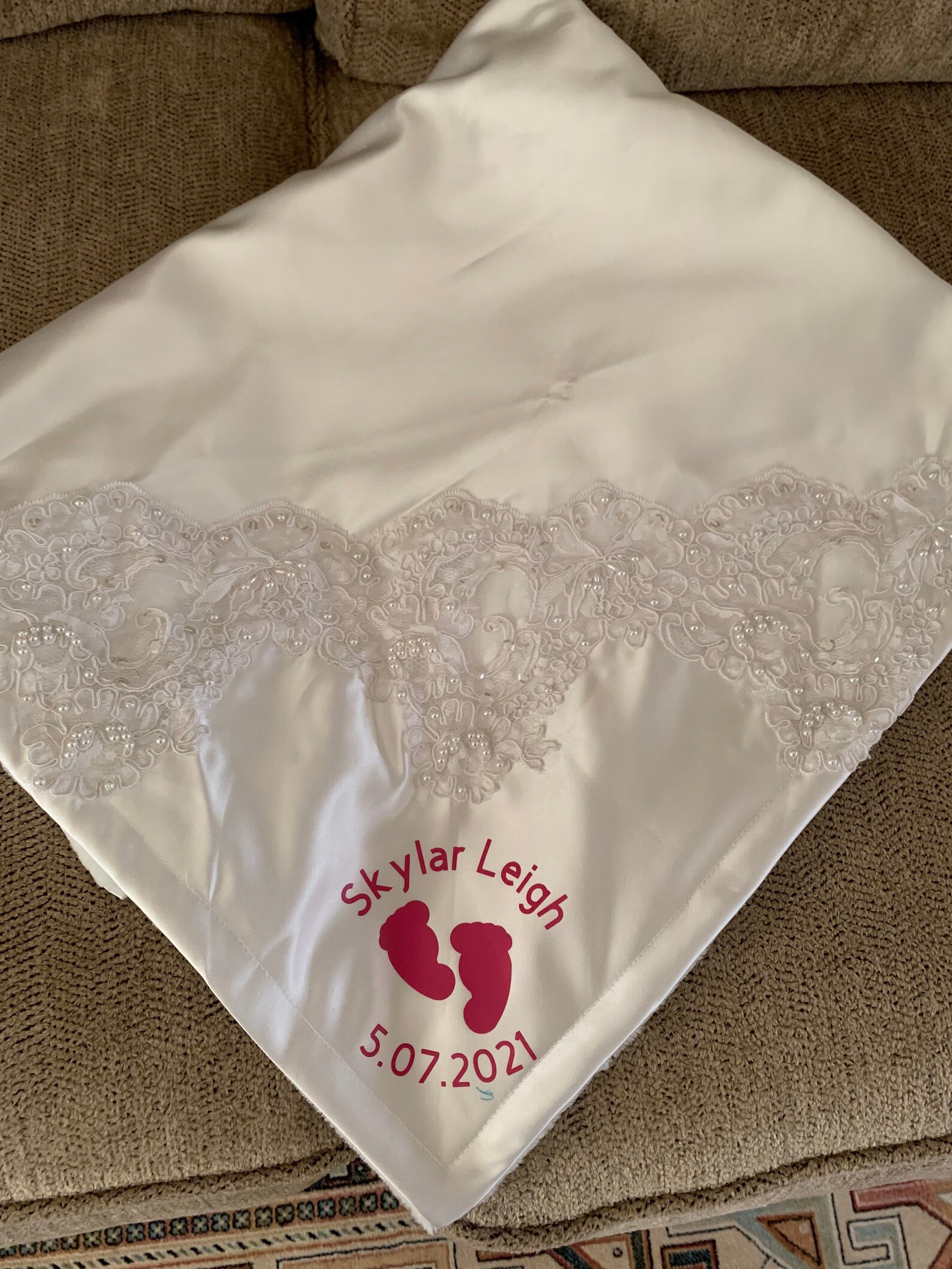 Baby Blanket Custom Made From Wedding Dressnewborn Wrap Etsy