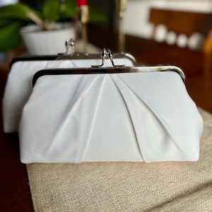 Minimalist Bridal Purse made from wedding dress, repurposed satin clutch, keepsake Gift for her, reuse wedding gown, bridal shower gift