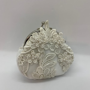 Coin purse made from mom’s wedding dress, keepsake gift for daughter, Repurposed wedding dress, in memory of grandma