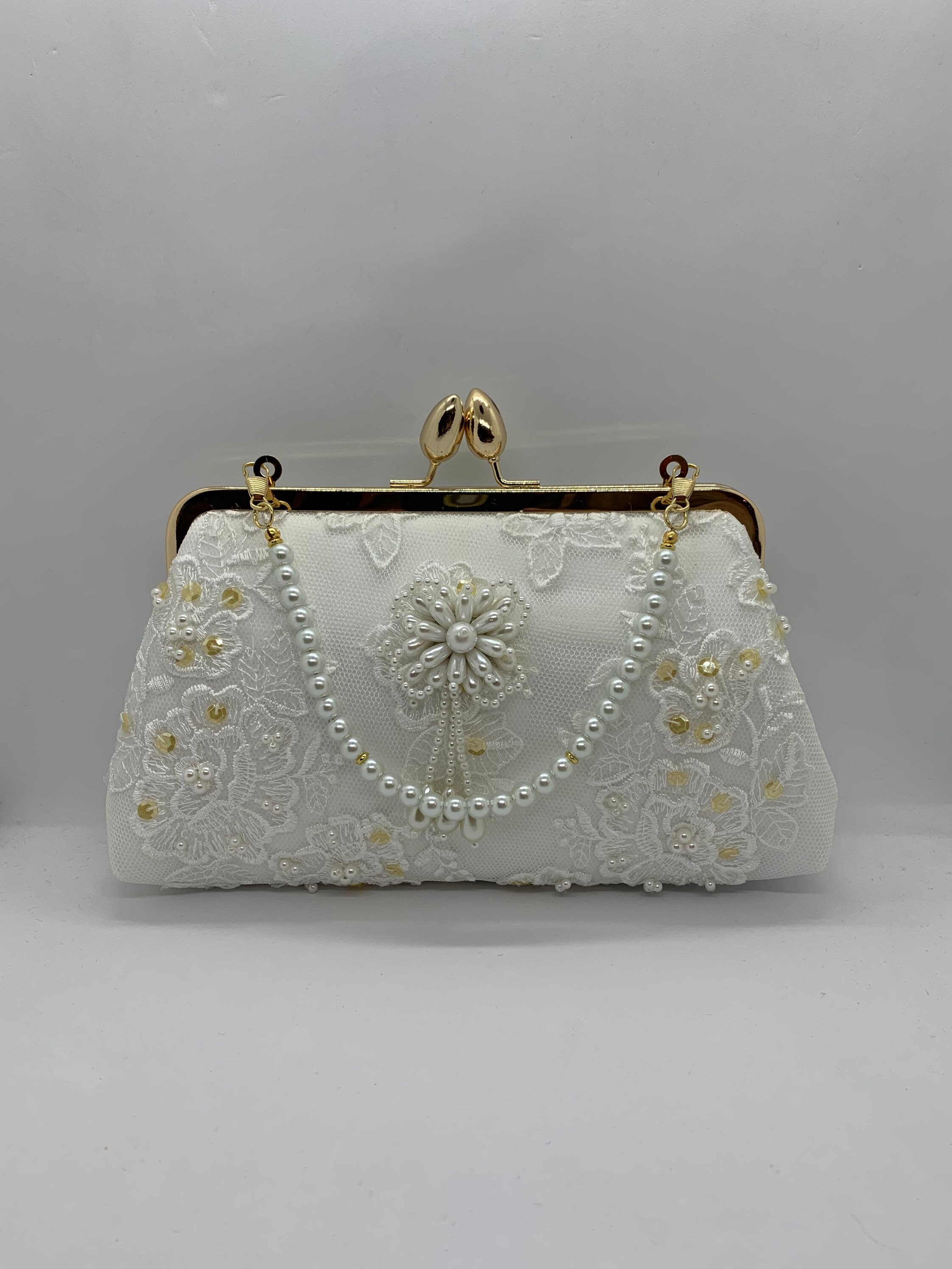 Faux Pearl Decor Evening Clutch Bag Fashion Top Ring Frame - Temu