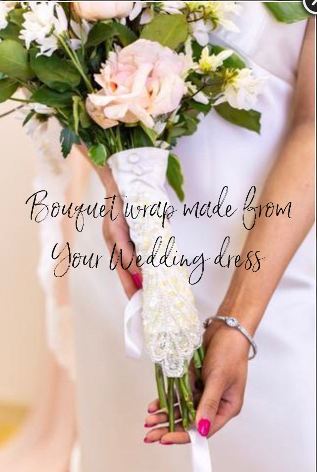 Wedding Bouquet Wrap, Repurposed Wedding Dress, Keepsake Gift for Bride,  Custom Made for Bride 