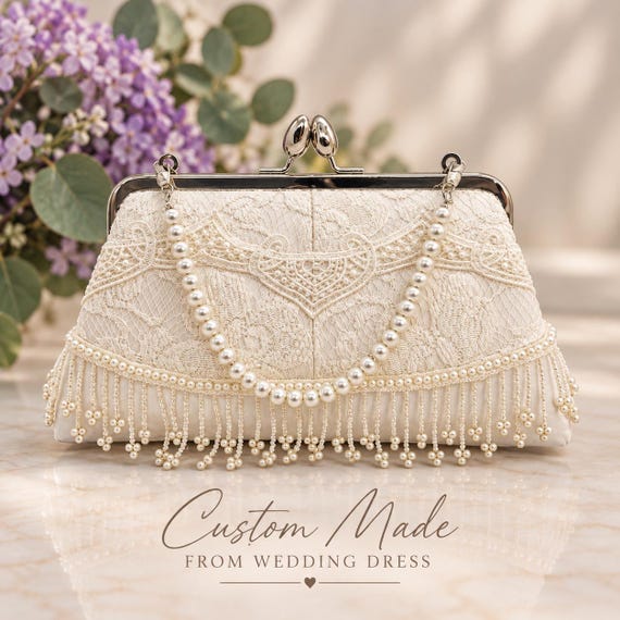 clutch for formal dress Custom Bridal from Wedding Dress: Repurposed Heirloom Purse boho black wedding dress