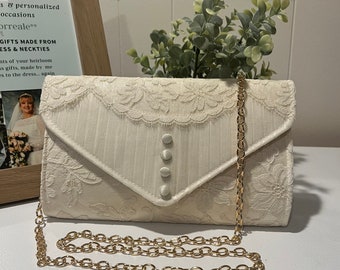 Custom Wedding Dress Clutch: Satin Envelope Purse, Heirloom