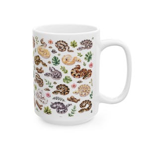 Sleeping Ball Python Pattern Mug | Ceramic Snake Print Coffee Cup