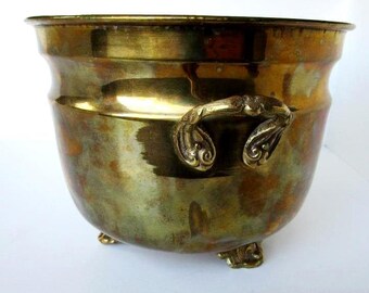 Gift For Mom Cache Planter Jardiniere Planter Large French Vintage Brass Indoor Planter or Jardiniere Bulb Planter