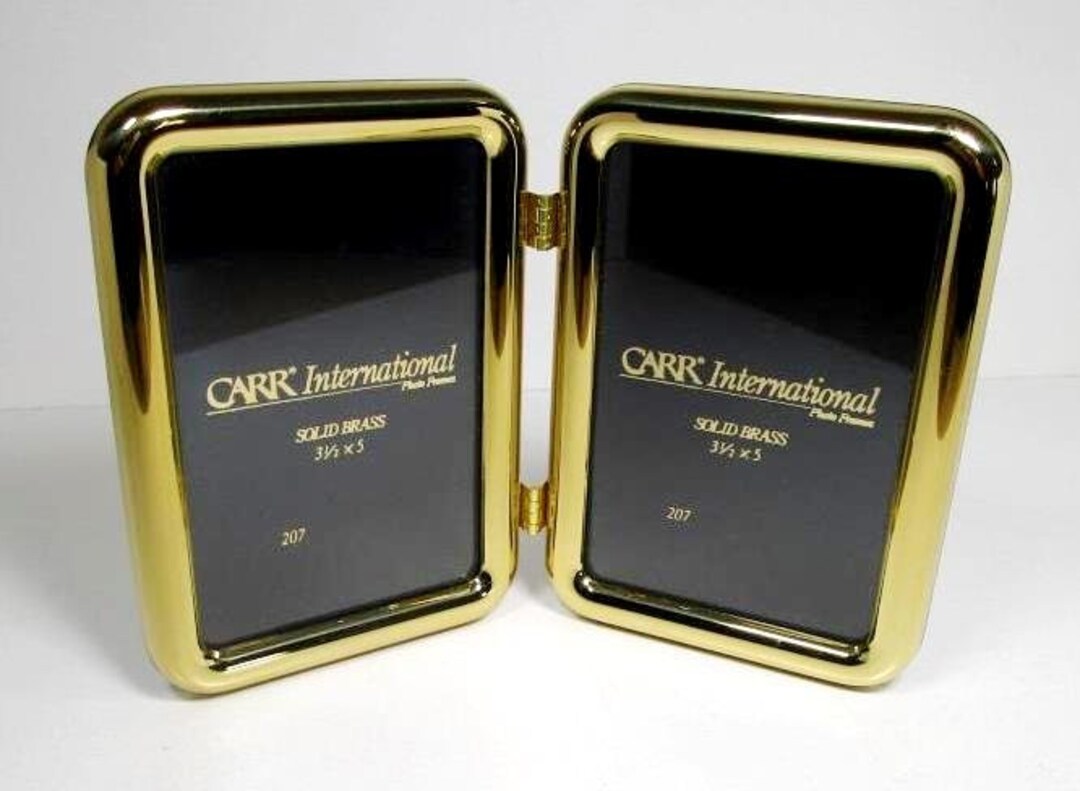 Carr International Solid Brass Double Photo Frame 3.5 X 5 Etsy